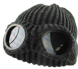 MEN/ WOMEN GREY GOGGLE LENS BEANIE