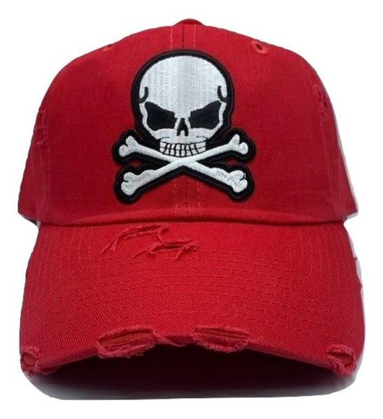 MV DAMAGED SKULL HEAD DAD HATS