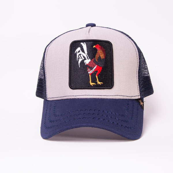 Men/ Women Navy/ Grey Rooster Trucker Hat