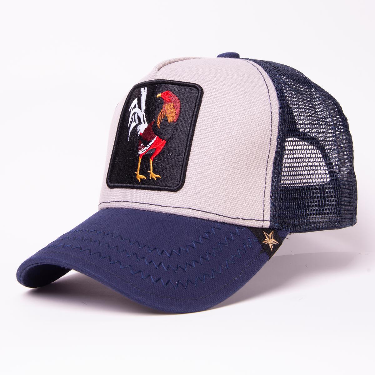 Men/ Women Navy/ Grey Rooster Trucker Hat