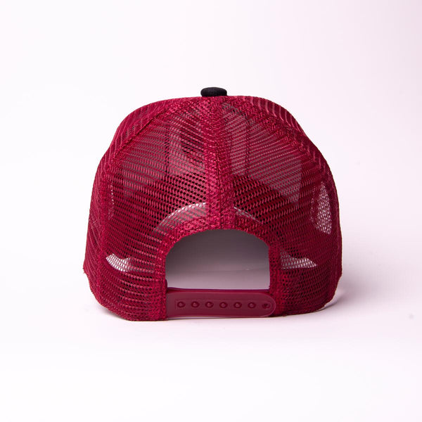 Men/ Women rooster white/burgundy trucker hat