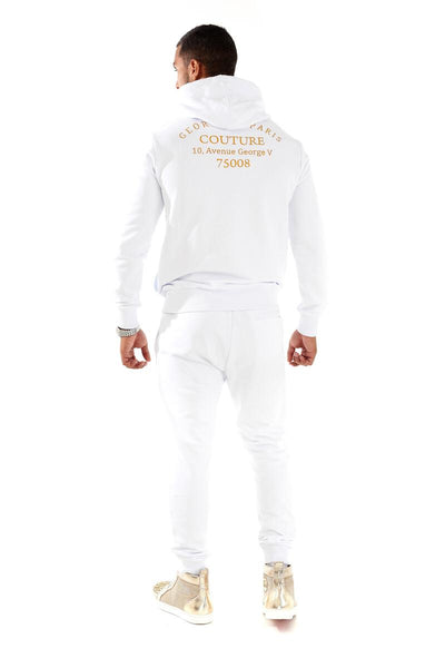 MEN GEORGE V WHITE/ BLACK GOLD LION HEAD SWEAT SUIT