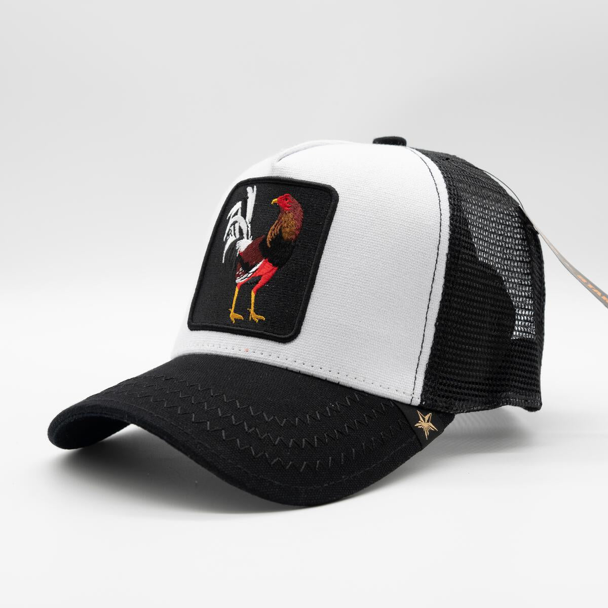 Men/ Women Black/ White ROOSTER Trucker Hat