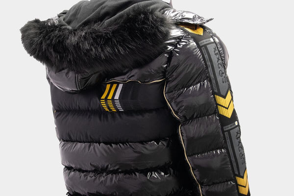 MEN BLACK/ YELLOW PHANTOM PUFFER COATS