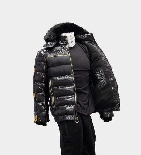 MEN BLACK/ YELLOW PHANTOM PUFFER COATS