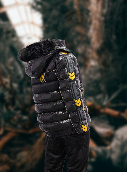 MEN BLACK/ YELLOW PHANTOM PUFFER COATS