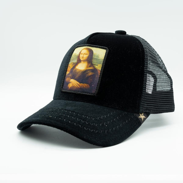 Velvet black Monalisa trucker hat