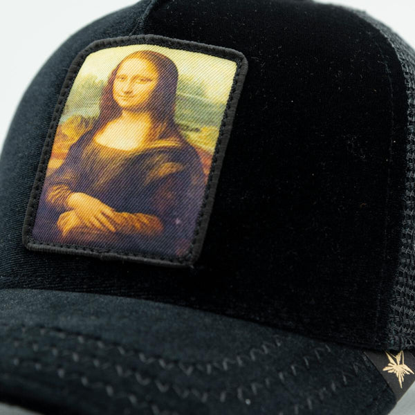 Velvet black Monalisa trucker hat