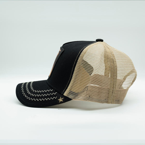 Bull Black Beige trucker hat