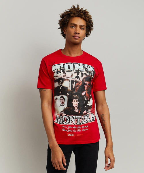 Men Red Reason Brand Scarface Who To Trust SS Tee