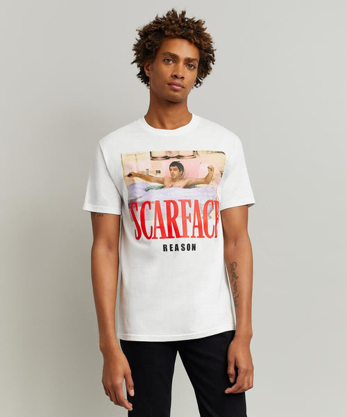 Men White Reason Brand Scarface Tony Tee