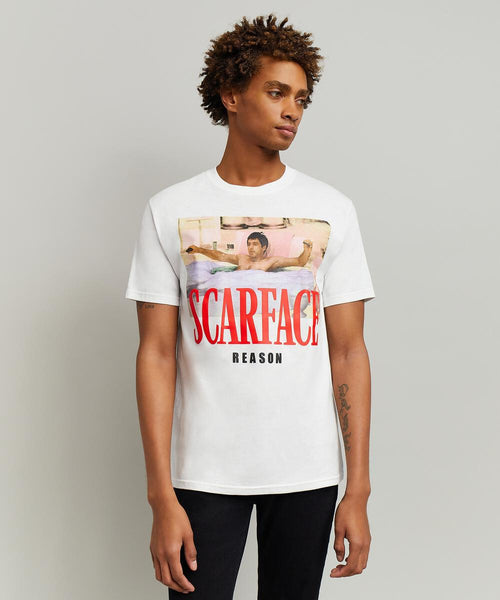 Men White Reason Brand Scarface Tony Tee