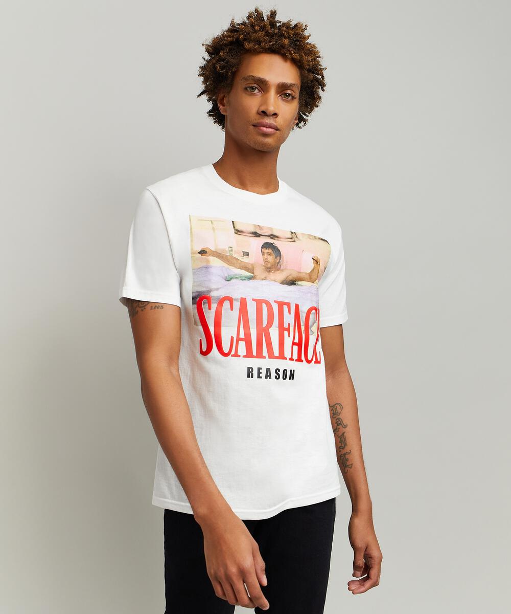 Men White Reason Brand Scarface Tony Tee