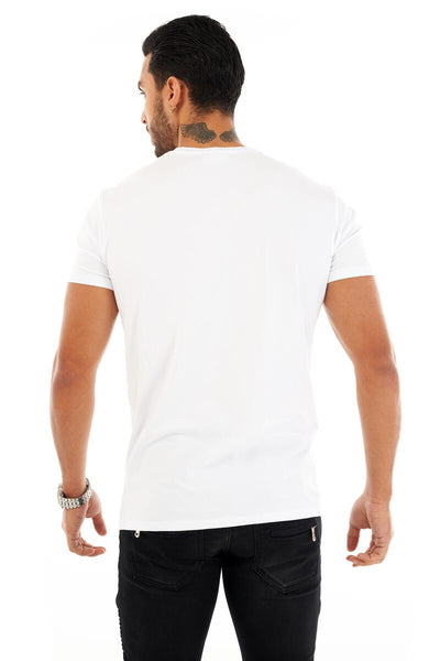 Men George V White Gold Skull Glittery Tshirt