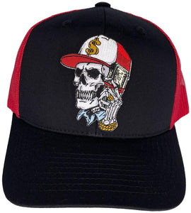 MEN/ WOMEN MV TRUCKER HATS MONEY SKULL HEAD