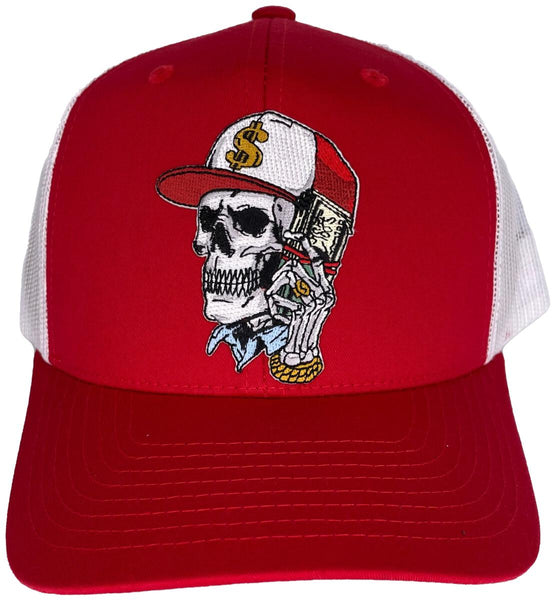 MV GANSTER SKULL HEAD TRUCKER HATS