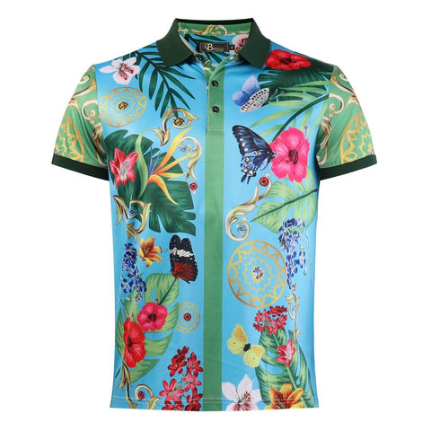 MEN MULTI BUTTERFLY & FLOWERS BAROCCO POLO SHIRT