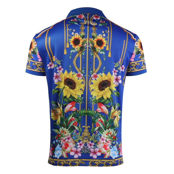 MEN ROYAL SUN FLOWERS BAROCCO POLO SHIRT