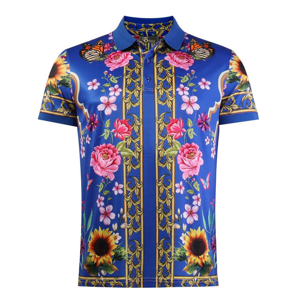 MEN ROYAL SUN FLOWERS BAROCCO POLO SHIRT