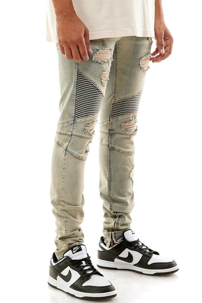 MEN KDNK M VINTAGE ZIP UP BOTTOM JEANS