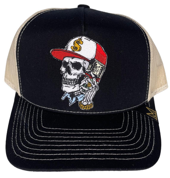 MV GANSTER SKULL HEAD TRUCKER HATS