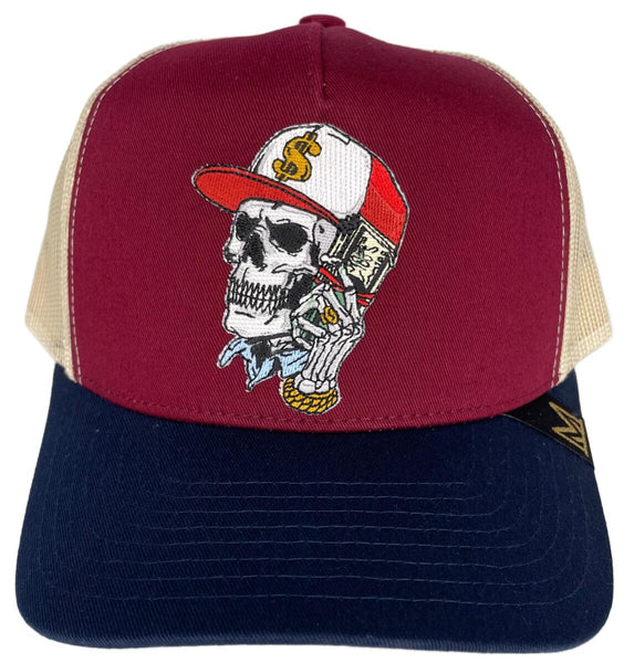 MV GANSTER SKULL HEAD TRUCKER HATS