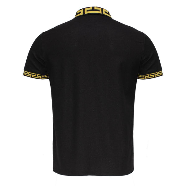 MEN BLACK/ GOLD NECK COLLARBAROCCO POLO SHIRT