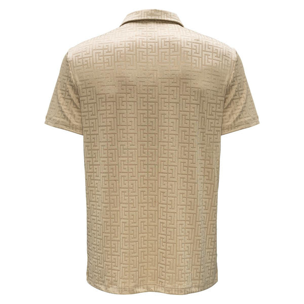 MEN KHAKI GREEK SIMBOL BAROCCO POLO SHIRT