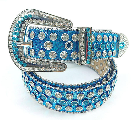 MEN BLUE RHINESTONE BELT