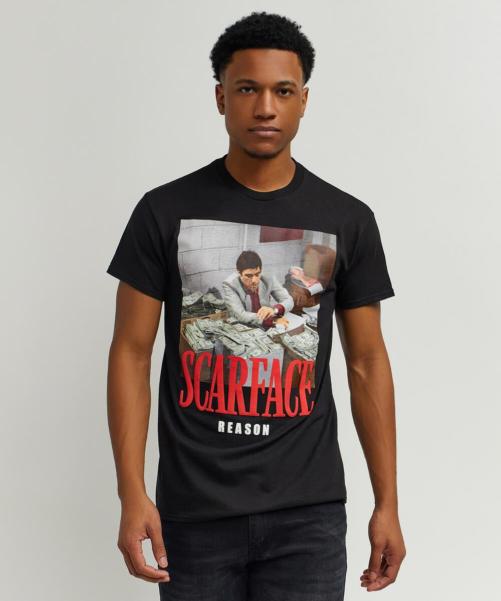 Men Black Reason Brand Scarface Money Tee