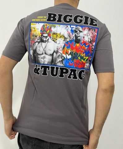 MEN GRAY BIGGIE & 2PAC TSHIRT