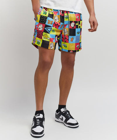 Men Multi Reason Brand Popeye Trapped Twill Shorts