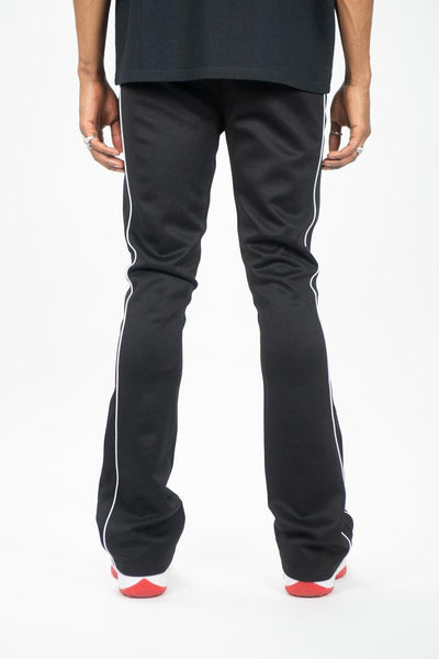 KIDS BLACK STACKED TRACK PANTS