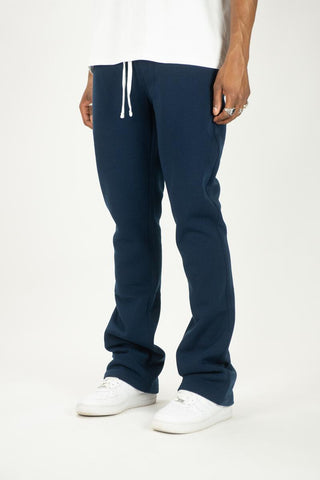 MEN NAVY BLUE STACKED FLEECE JOGGER