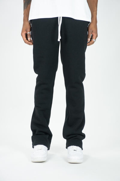 MEN BLACK STACKED FLEECE JOGGER