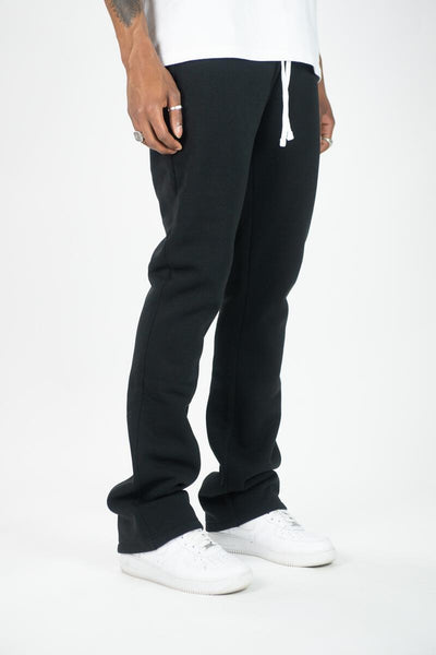 MEN BLACK STACKED FLEECE JOGGER