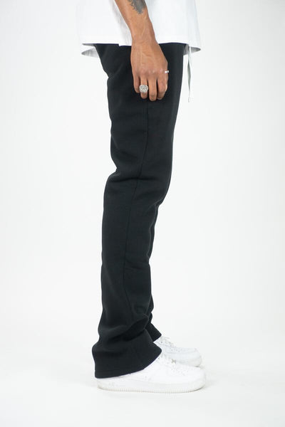 MEN BLACK STACKED FLEECE JOGGER