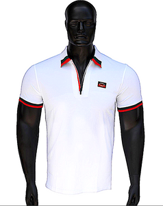 MEN WHITE ITALIA RED/GREEN POLO SHIRT