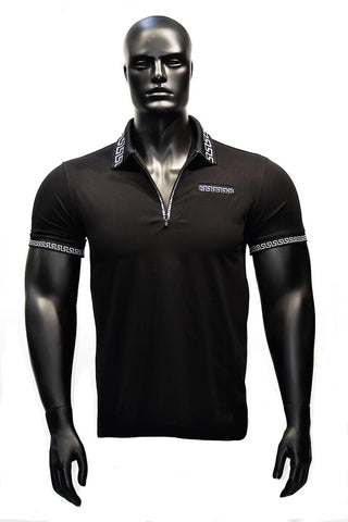 MEN BLACK/ WHITE  RODEO POLO SHIRT