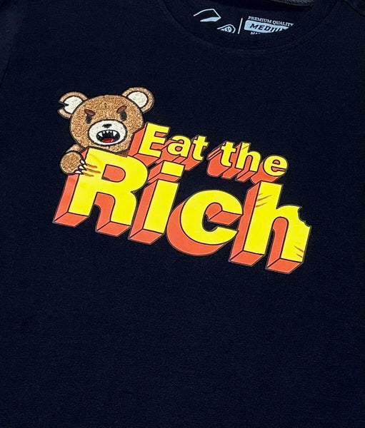 MEN BLACK EAT THE RICH TEE