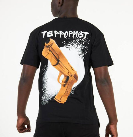 MEN BLACK GOLDEN GUN TSHIRT