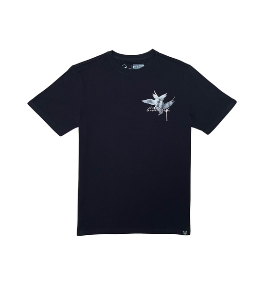 MEN BLACK LIVE FOREVER BIRD TEE