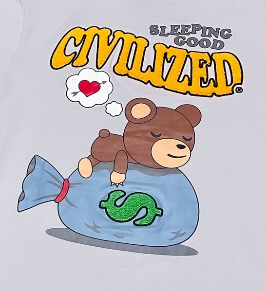 MEN LILAC GREY SLEEPING GOOD CIVILIZED TEE