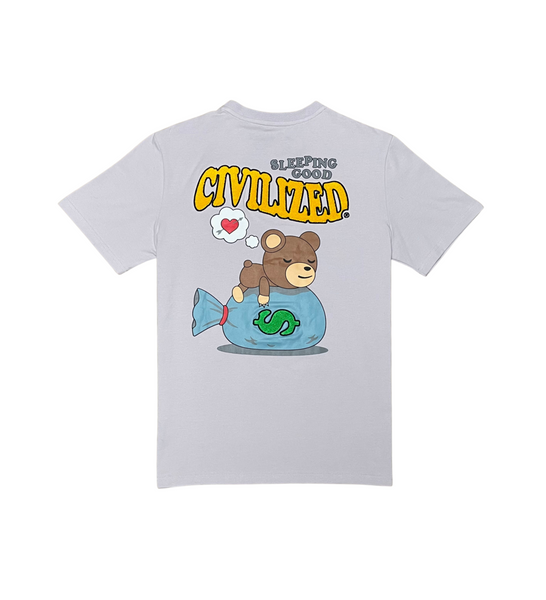 MEN LILAC GREY SLEEPING GOOD CIVILIZED TEE