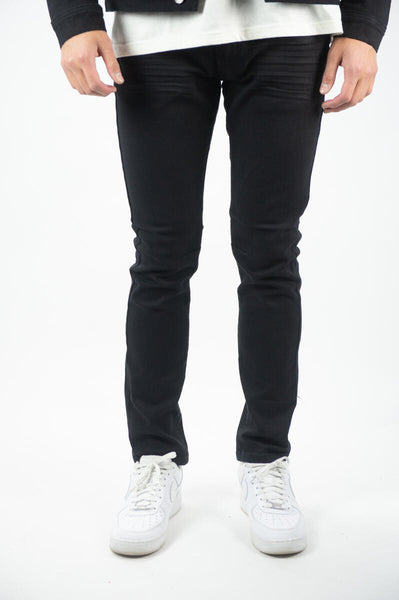 BIG MEN BLACK BASIC 5 POCKET TWILL SLIM PANTS