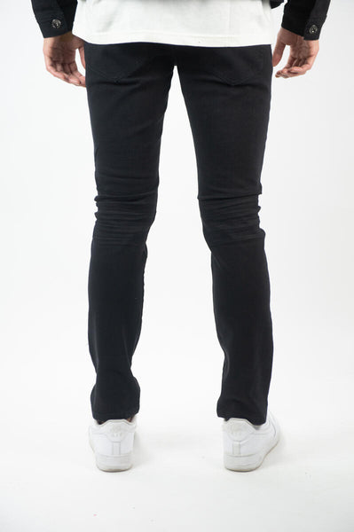 BIG MEN BLACK BASIC 5 POCKET TWILL SLIM PANTS