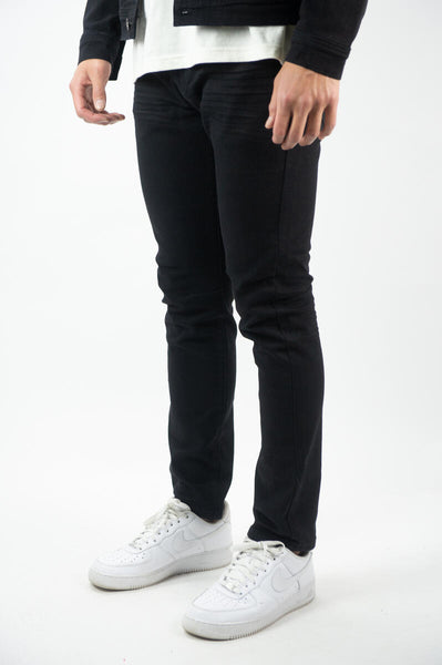 BIG MEN BLACK BASIC 5 POCKET TWILL SLIM PANTS