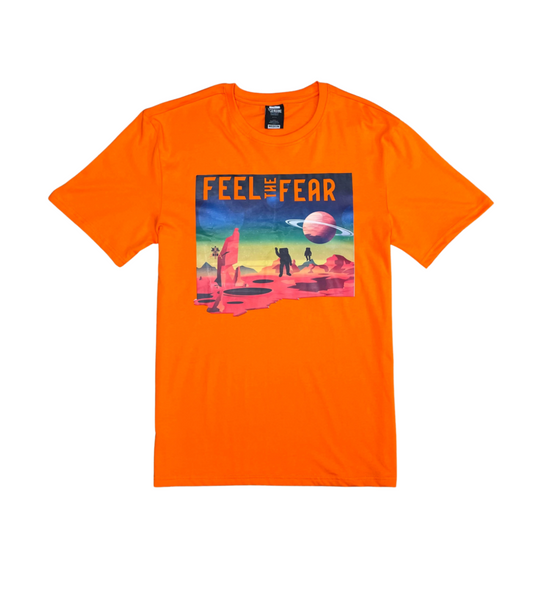 Men Space Orange Feel The Fear Tshirt