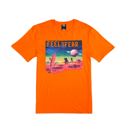 Men Space Orange Feel The Fear Tshirt