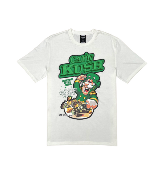 Men Off White/ Green Cap'n Kush Tshirt